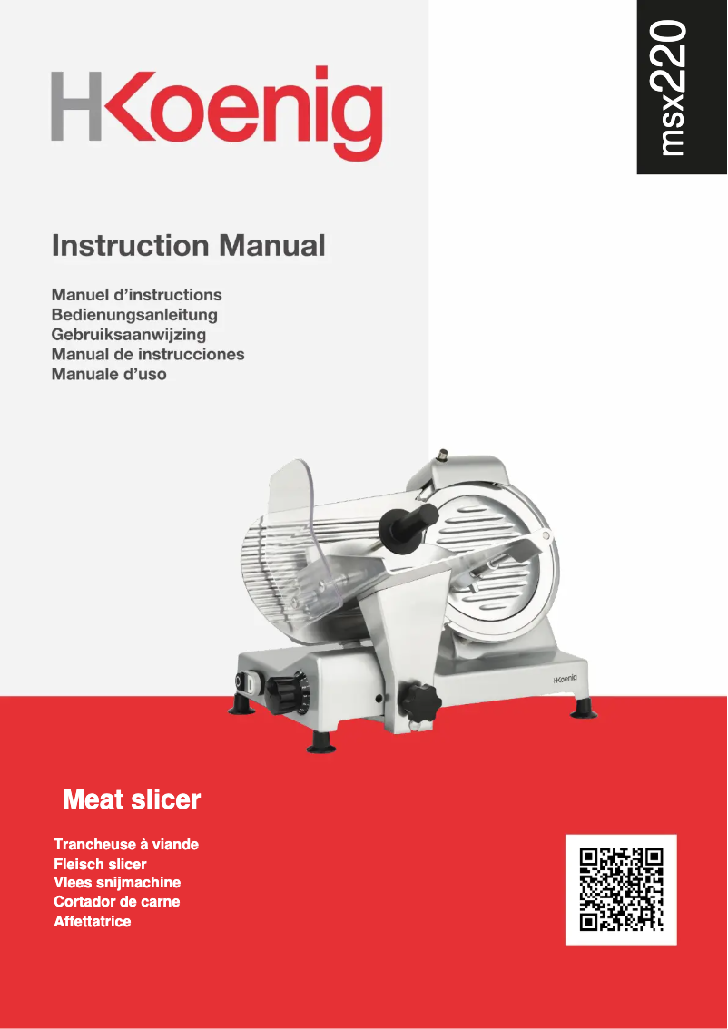 Page 1 de la notice Manuel utilisateur H.Koenig MSX220