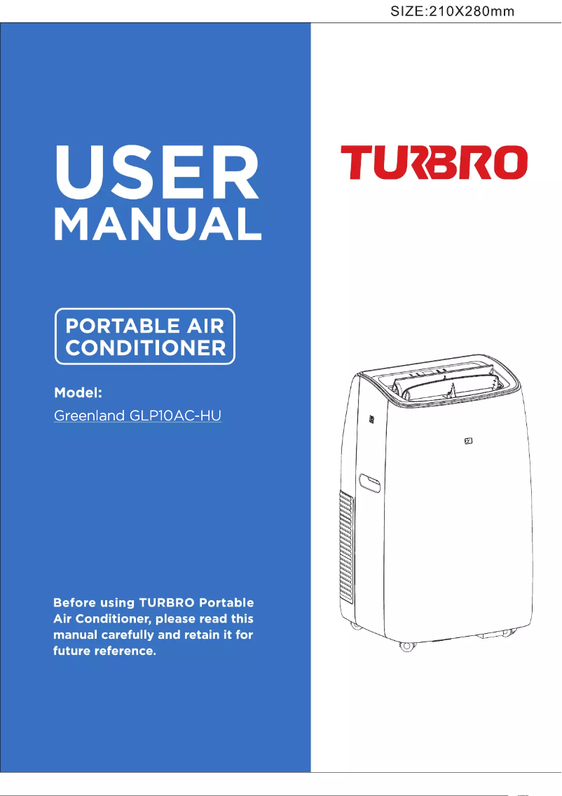 Page 1 de la notice Manuel utilisateur TURBRO Greenland GLP10AC-HU