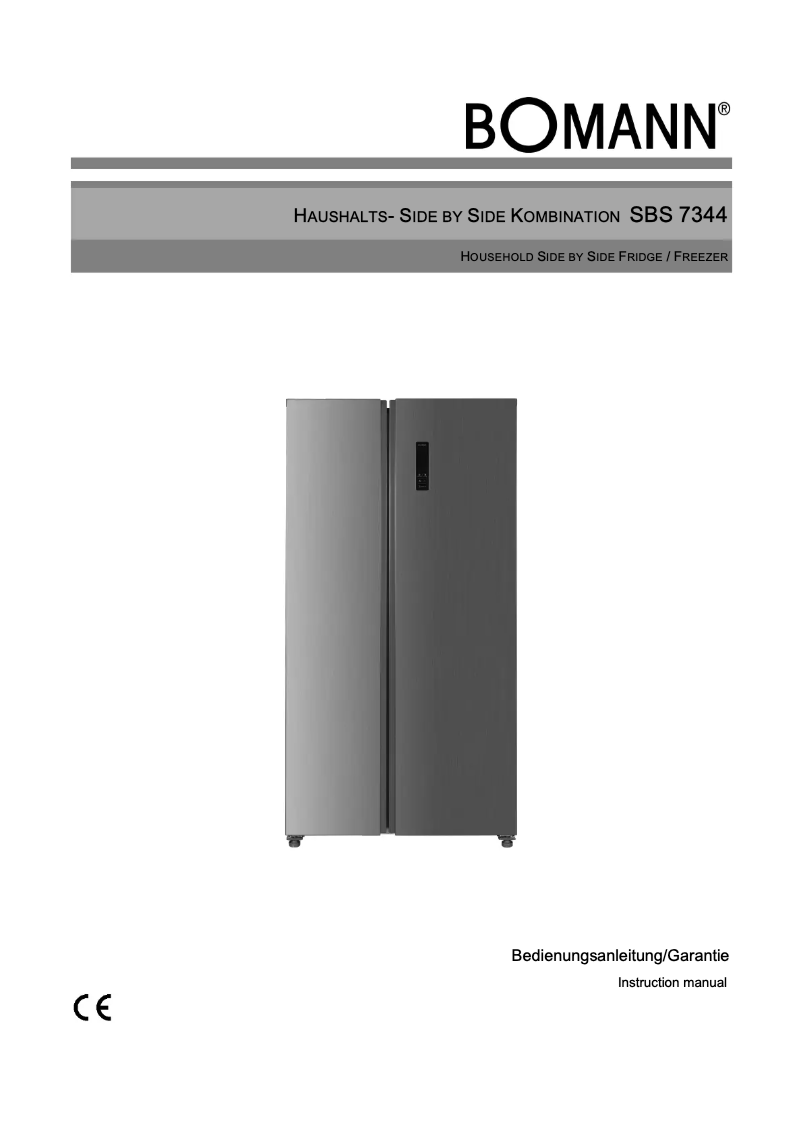 Page 1 de la notice Manuel utilisateur Bomann SBS 7344