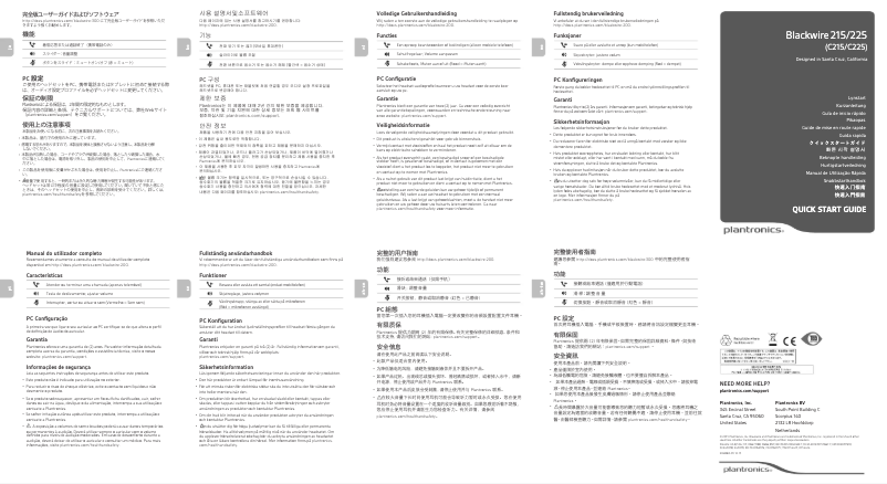 Página 1 del manual Manual de usuario Plantronics C225 Stereo