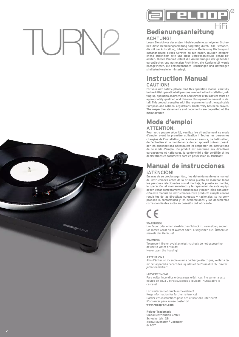 Page n°1 - Manuel utilisateur Reloop Turn 2
