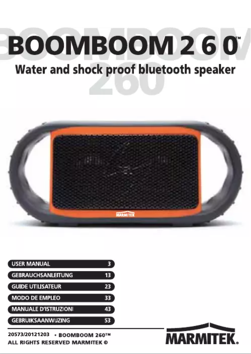 Page n°1 - Manuel utilisateur Marmitek BoomBoom 260