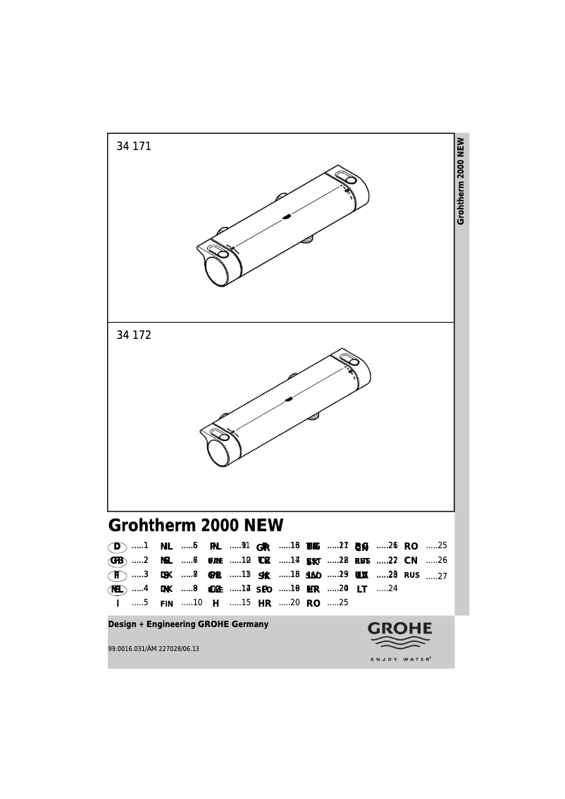 Page 1 de la notice Manuel utilisateur Grohe Grohtherm 2000 NEW