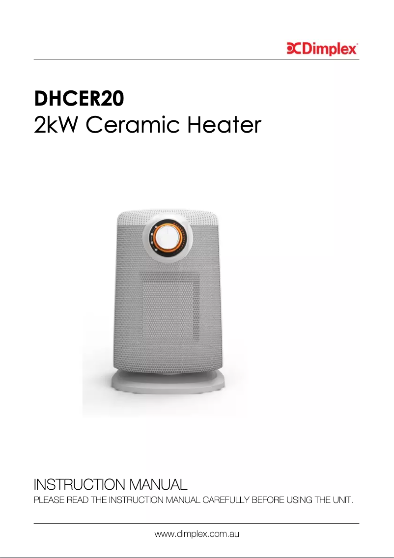 Page n°1 - Manuel utilisateur Dimplex DHCER20
