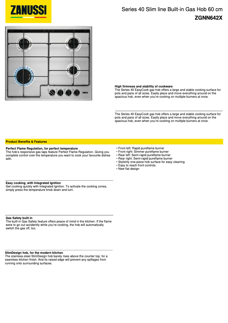 Image de la première page du manuel de l'appareil ZGNN642X