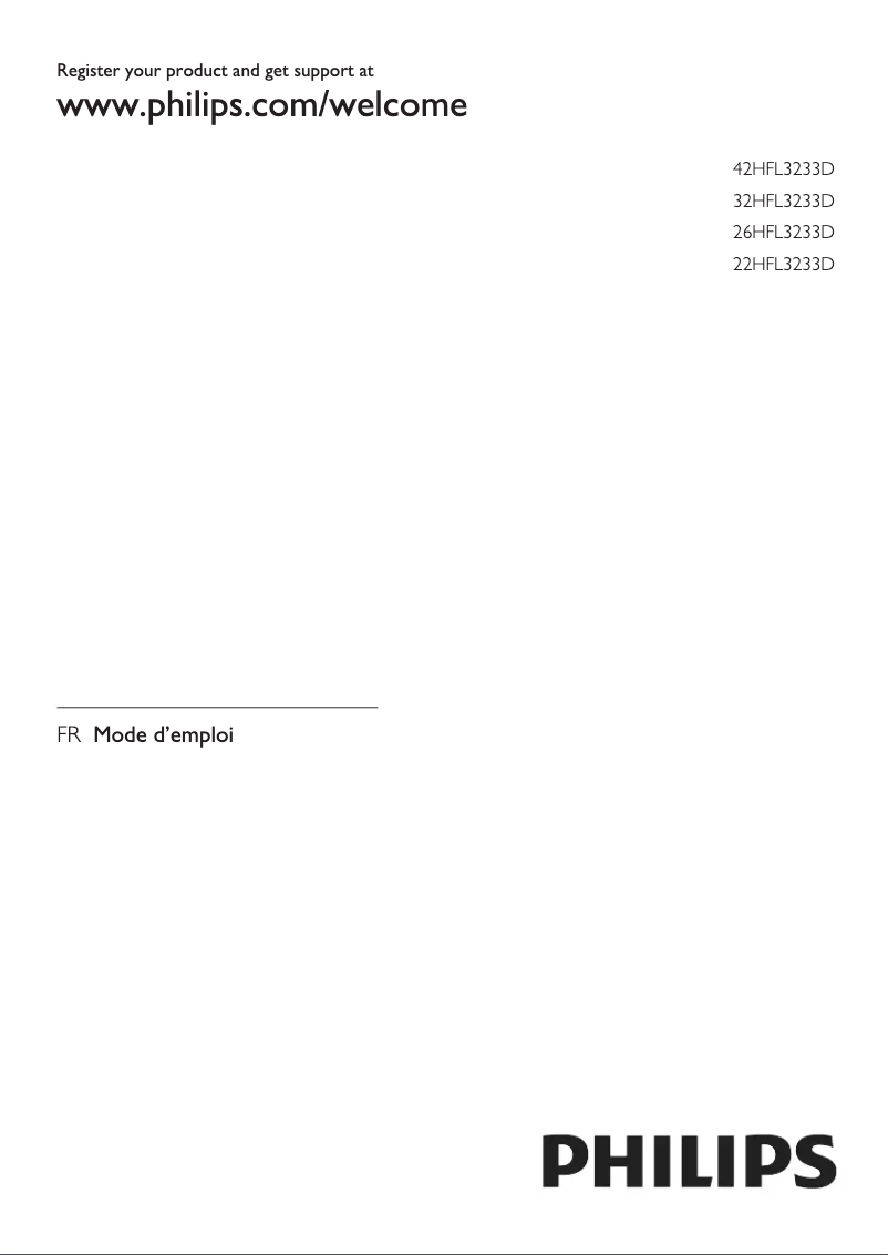Page 1 de la notice Manuel utilisateur Philips 26HFL3233D