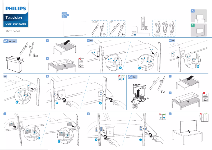 Page 1 of the manual Quick Start Guide Philips 58PUT7605