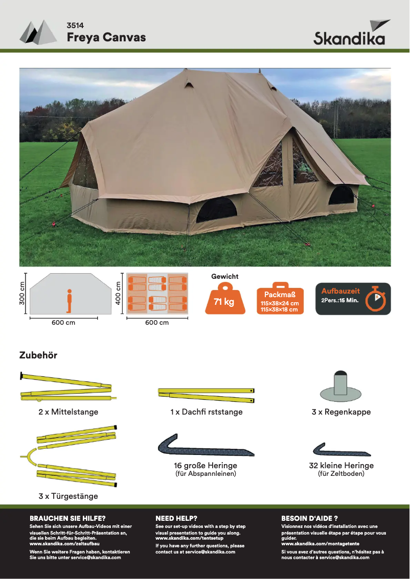 Image de la première page du manuel de l'appareil Freya Canvas