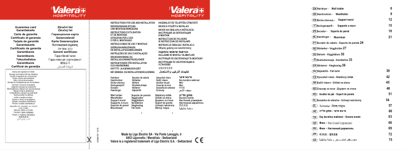 Page 1 de la notice Manuel utilisateur Valera Action Super Plus 1600