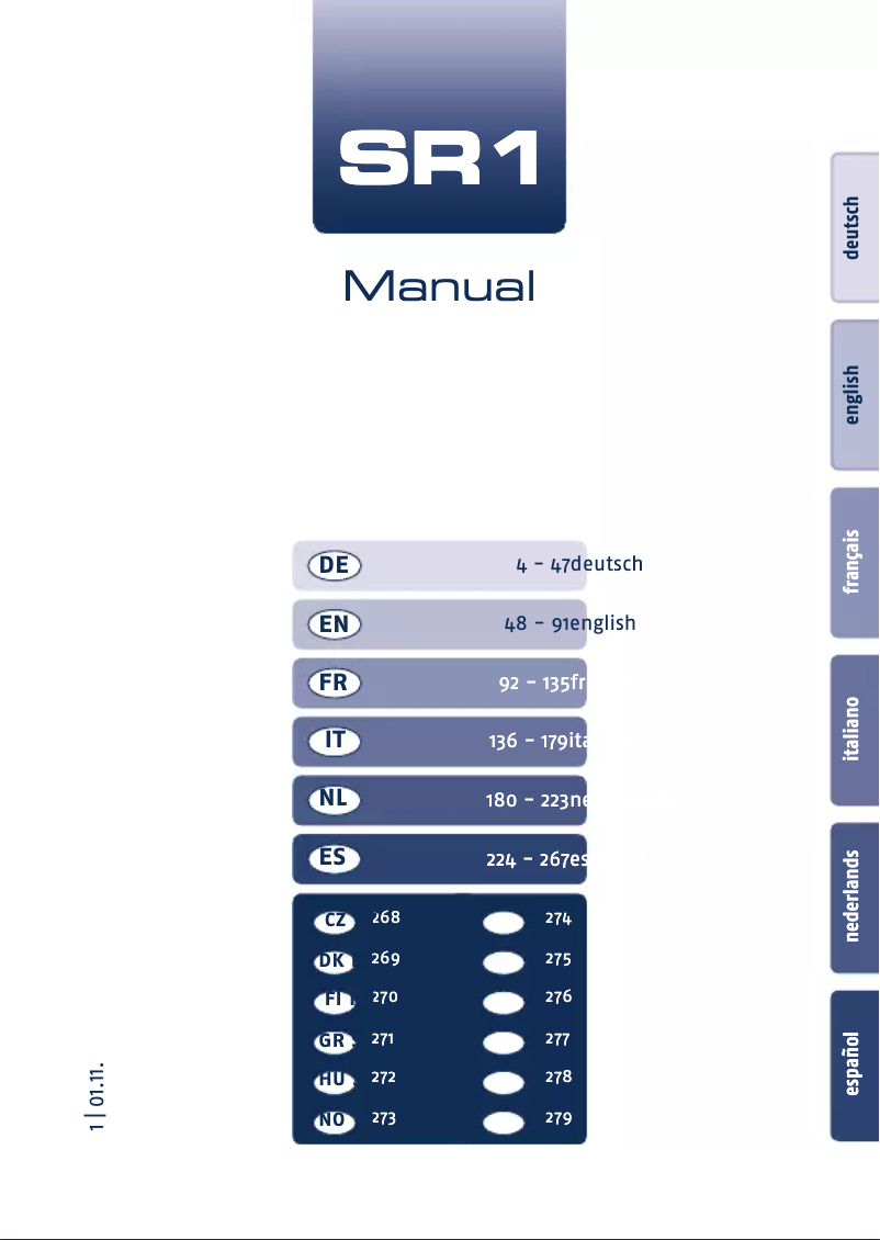 Image de la première page du manuel de l'appareil SR1