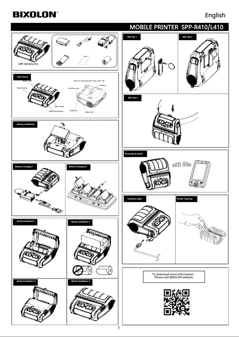 Page n°1 - Manuel utilisateur Bixolon SPP-R410