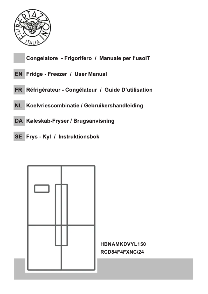 Page 1 de la notice Manuel utilisateur Bertazzoni RCD84F4FXNC/24