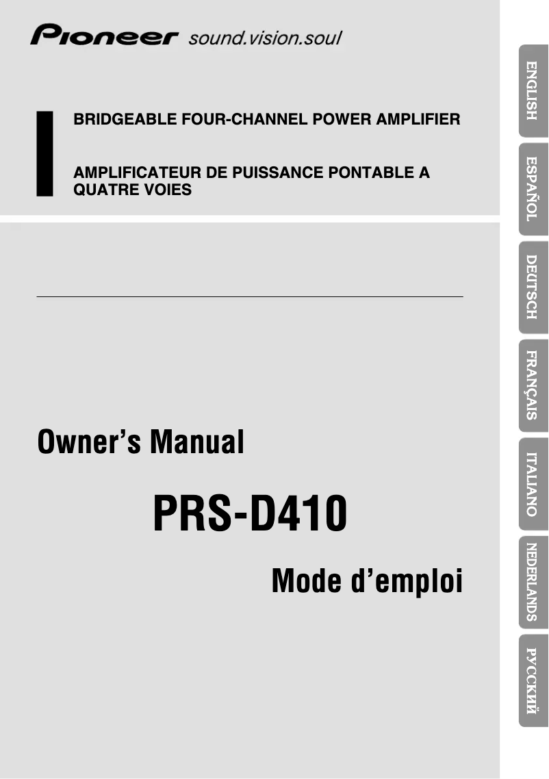 Image de la première page du manuel de l'appareil PRS-D410