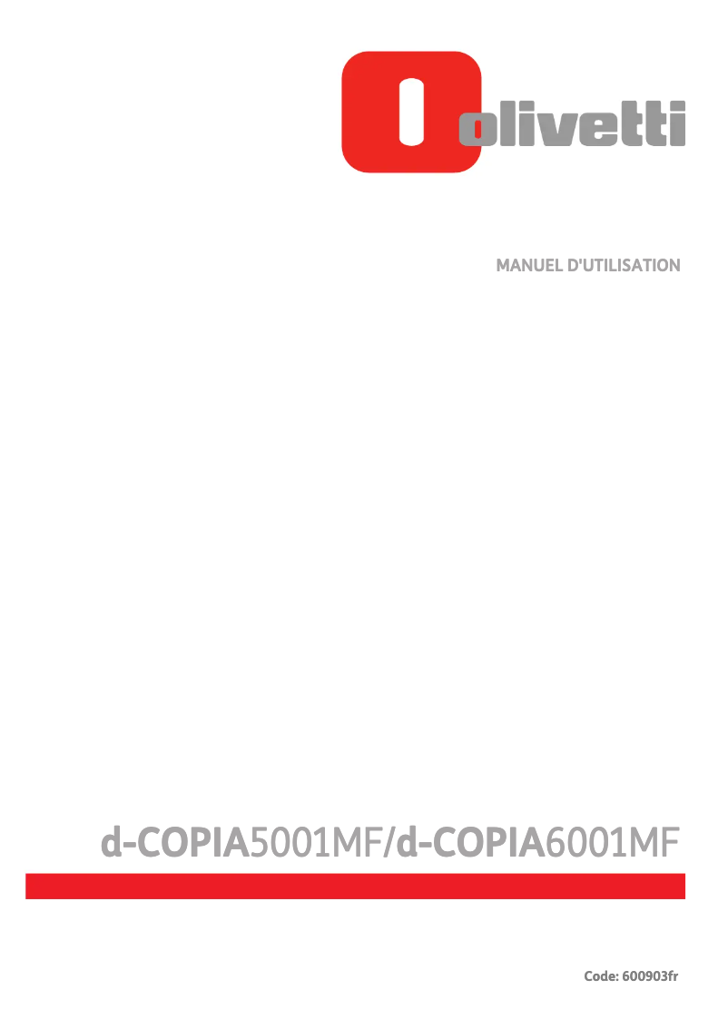 Page n°1 - Manuel utilisateur Olivetti d-Copia 5001MF