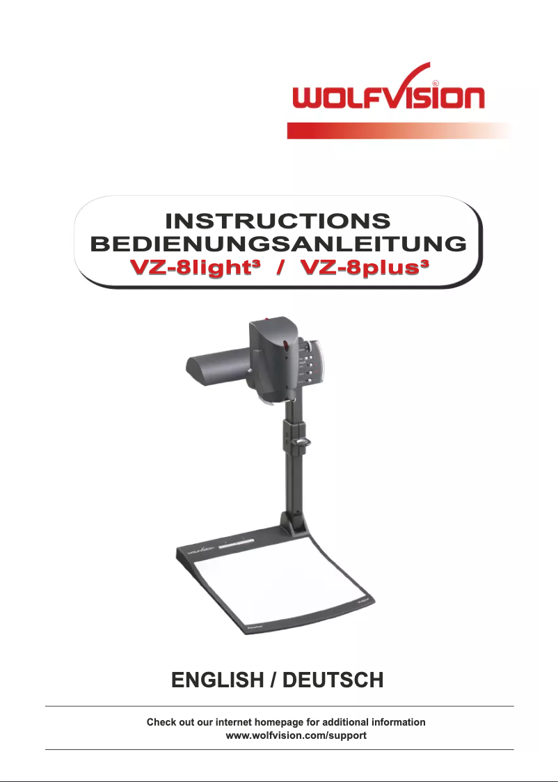 Page n°1 - Manuel utilisateur WolfVision VZ-8plus³