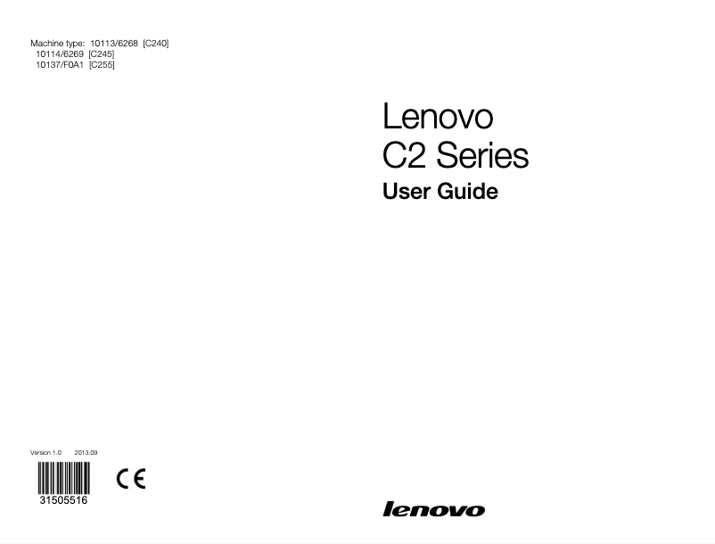 Página 1 del manual Manual de usuario Lenovo C255