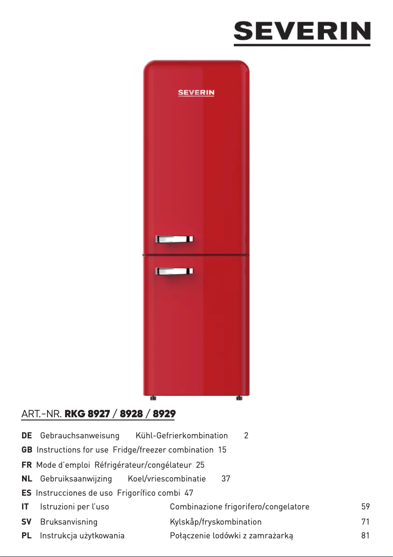 Image de la première page du manuel de l'appareil RKG 8928