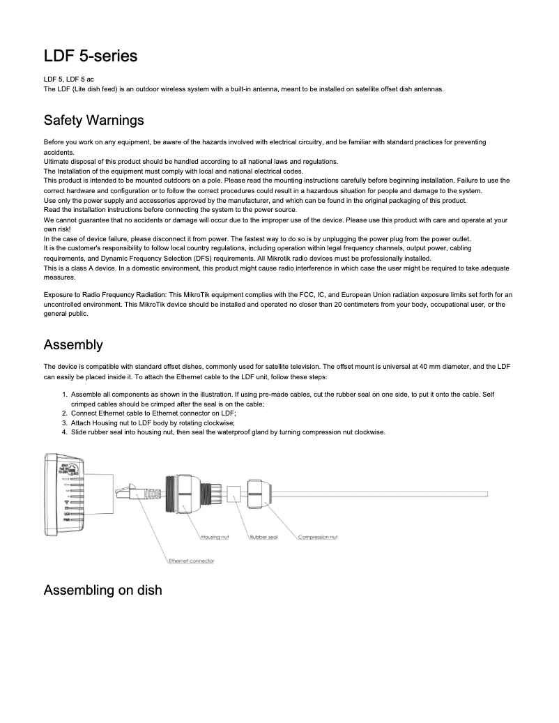 Image de la première page du manuel de l'appareil LDF 5 AC