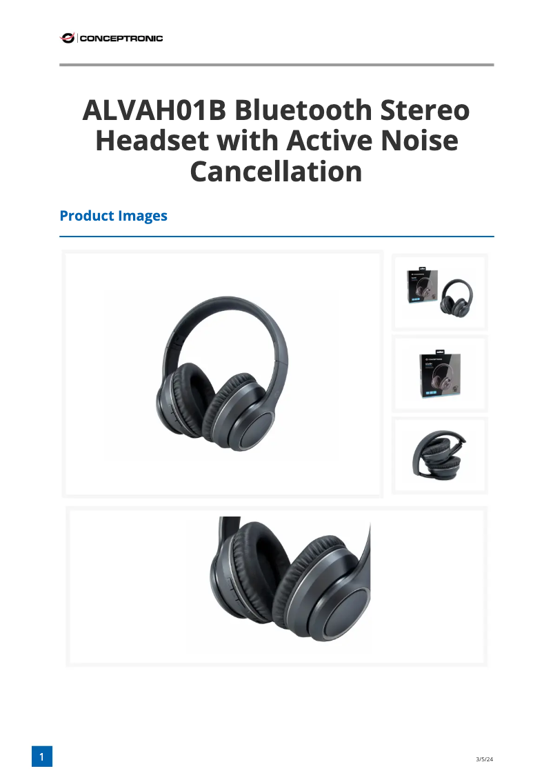 Page n°1 - Fiche technique Conceptronic ALVAH01B