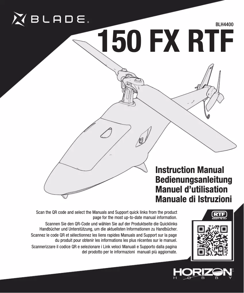 Page 1 de la notice Manuel utilisateur Blade 150 FX RTF