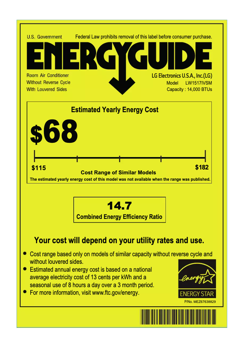 Página 1 del manual Etiqueta energética LG LW1517IVSM