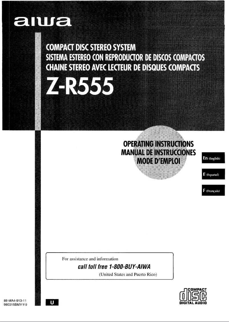 Página 1 del manual Manual de usuario Aiwa Z-R555