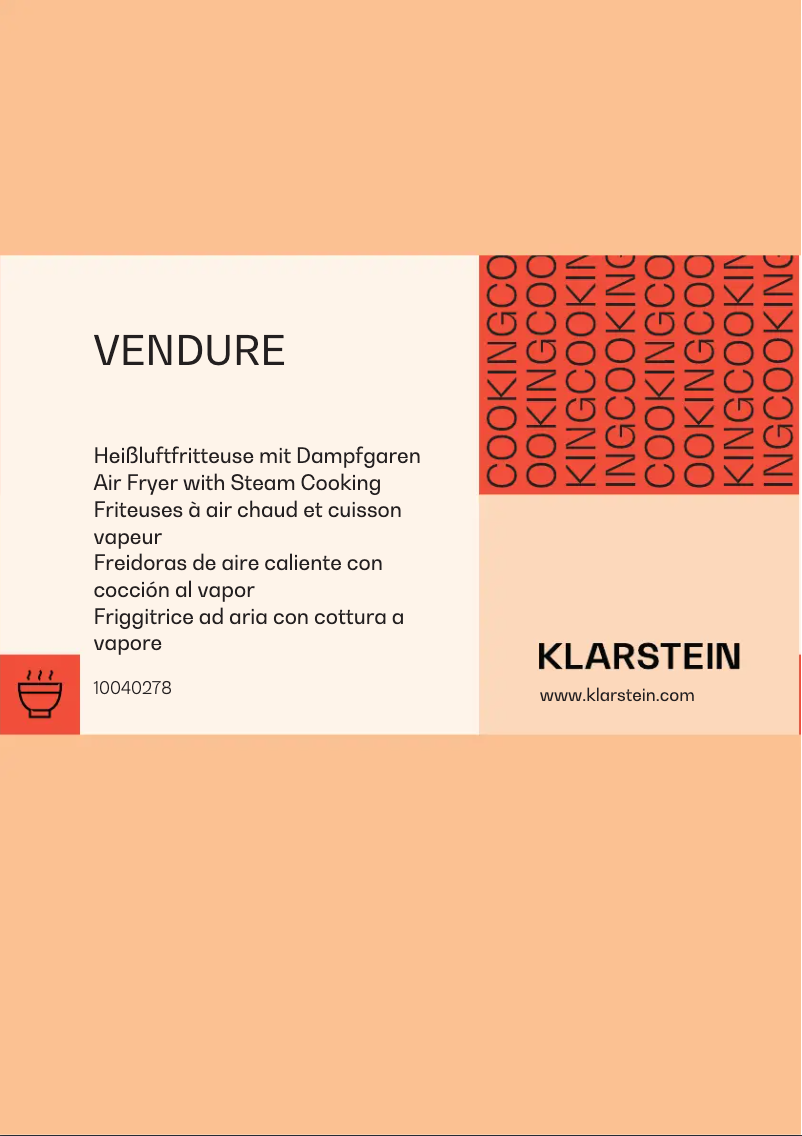 Page n°1 - Manuel utilisateur Klarstein Vendure