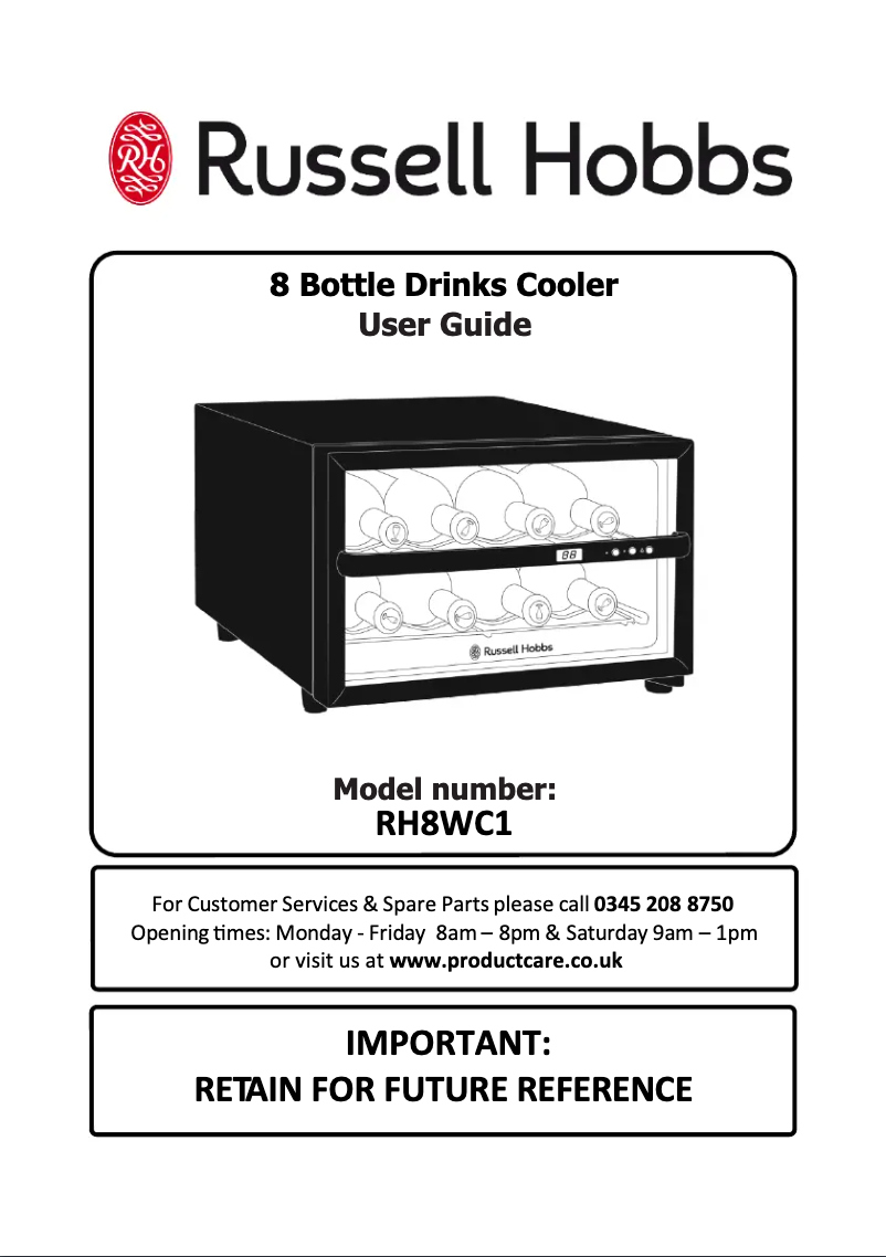 Page 1 de la notice Manuel utilisateur Russell Hobbs RH8WC1