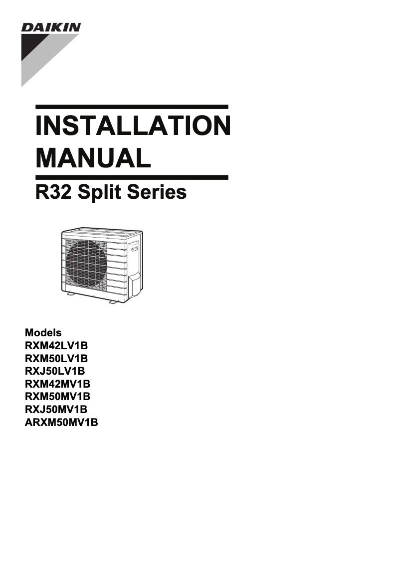 Page 1 de la notice Manuel utilisateur Daikin ARXM50MV1B