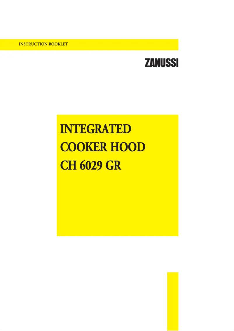Page n°1 - Manuel utilisateur Zanussi CH6029G