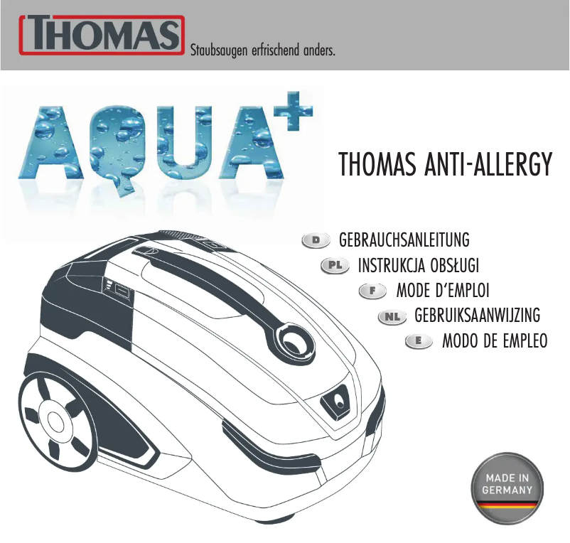 Page 1 de la notice Manuel utilisateur Thomas Anti-Allergy