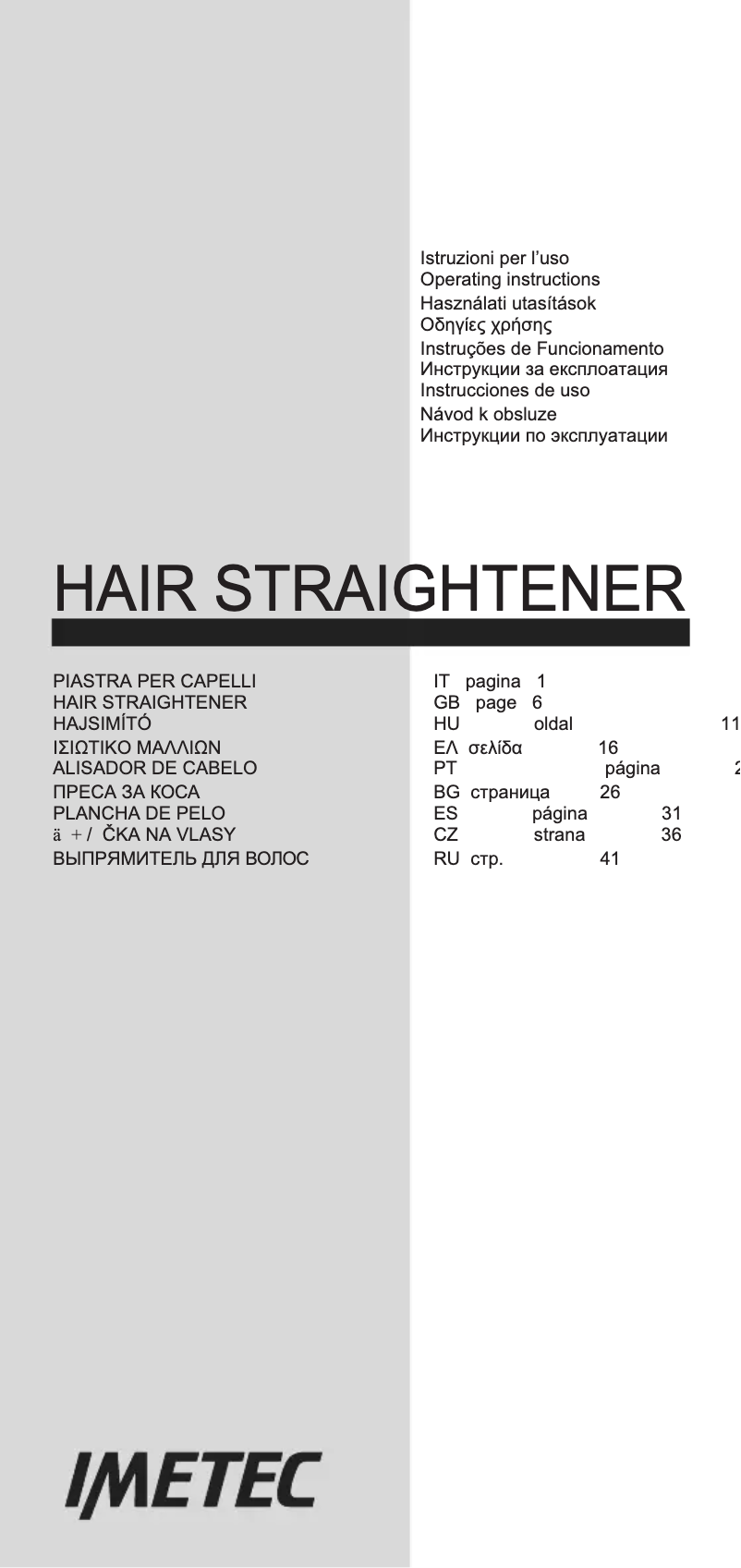 Page 1 de la notice Manuel utilisateur Imetec Bellissima Mini M200