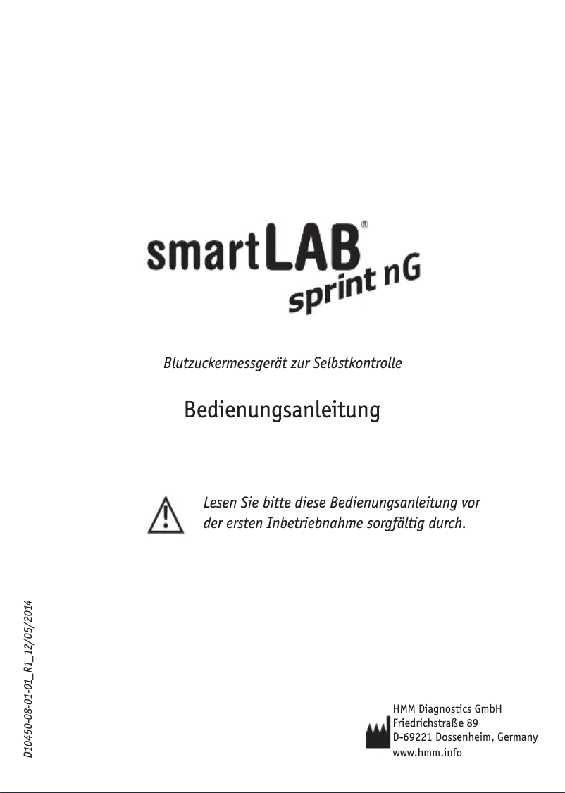 Page n°1 - Manuel utilisateur HMM smartLab sprint nG