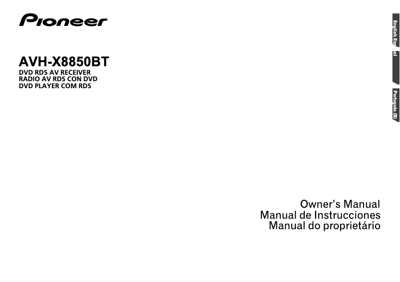Page n°1 - Manuel utilisateur Pioneer AVH-X8850BT