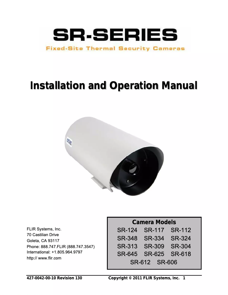 Page n°1 - Manuel utilisateur FLIR SR-606