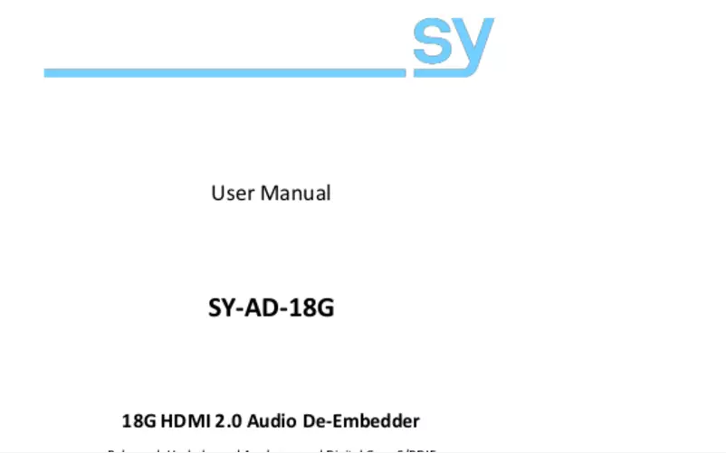 Page n°1 - Manuel utilisateur SY Electronics SY-AD-18G