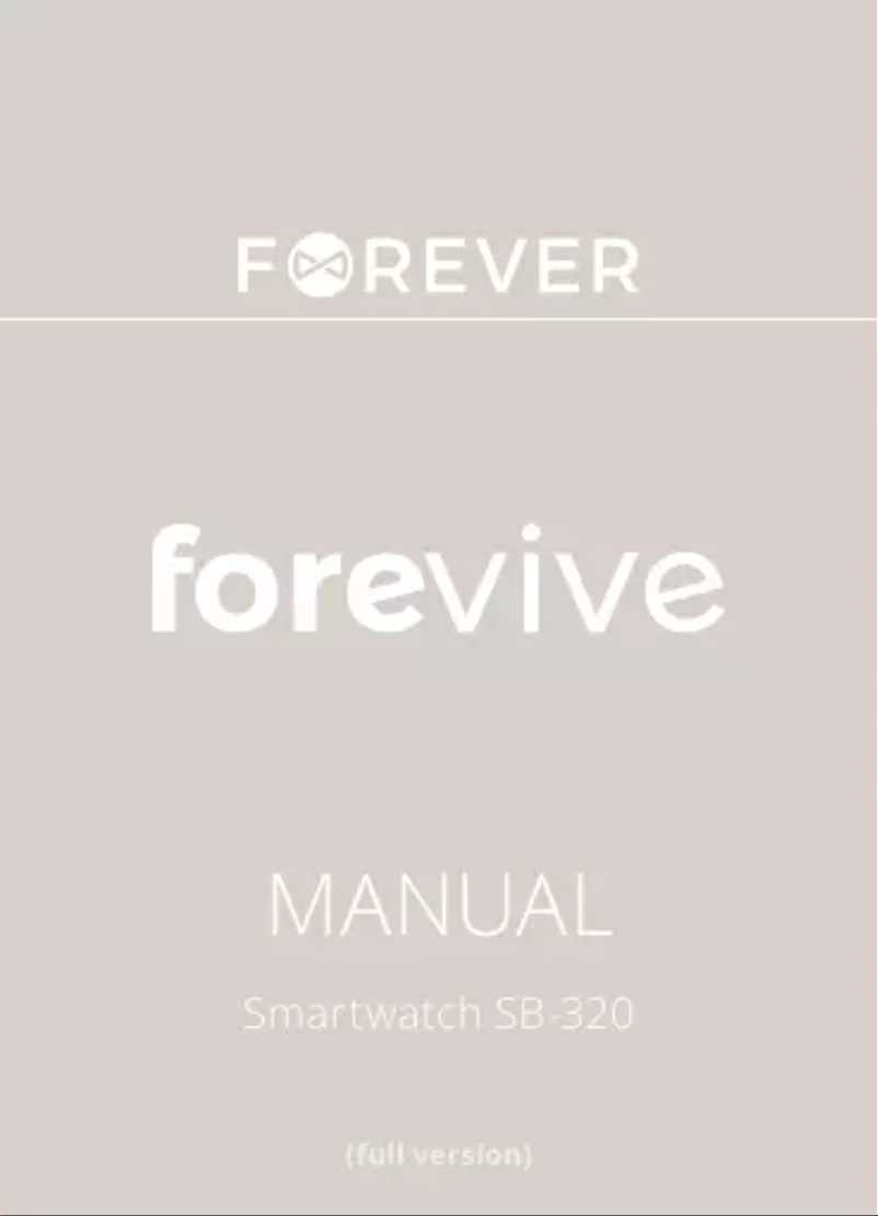 Page 1 de la notice Manuel utilisateur Forever ForeVive SB-320