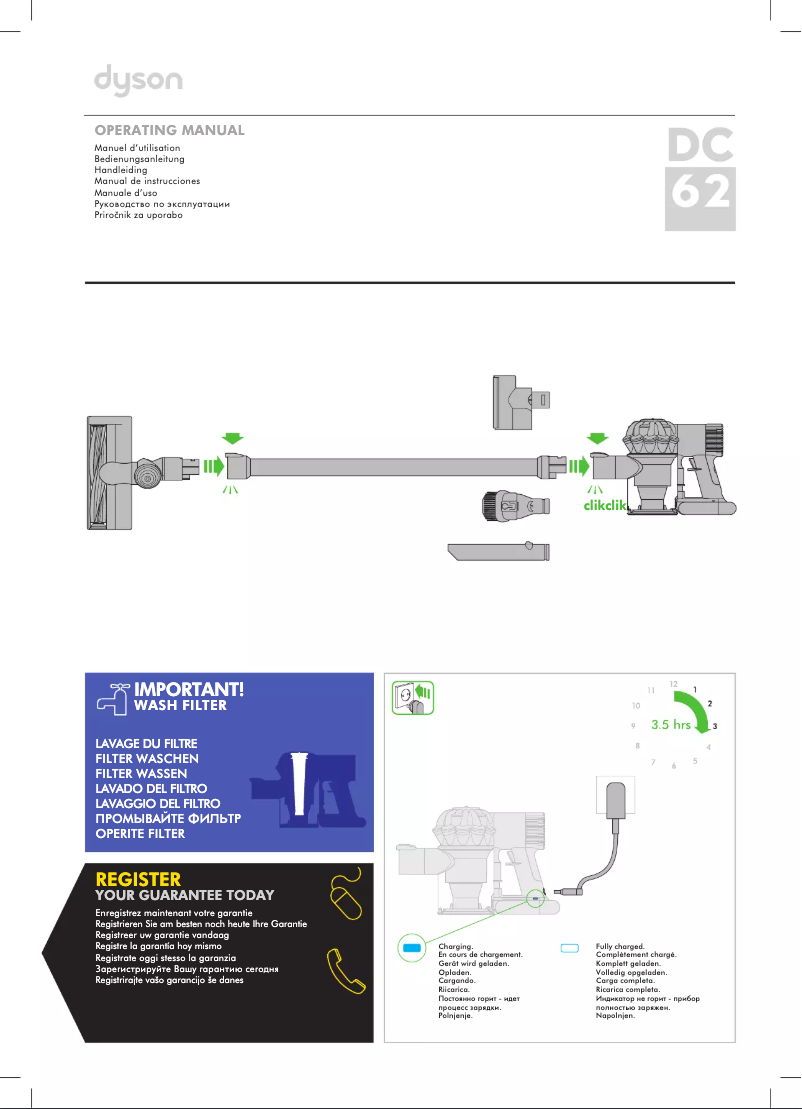 Image de la première page du manuel de l'appareil DC62 Animalpro