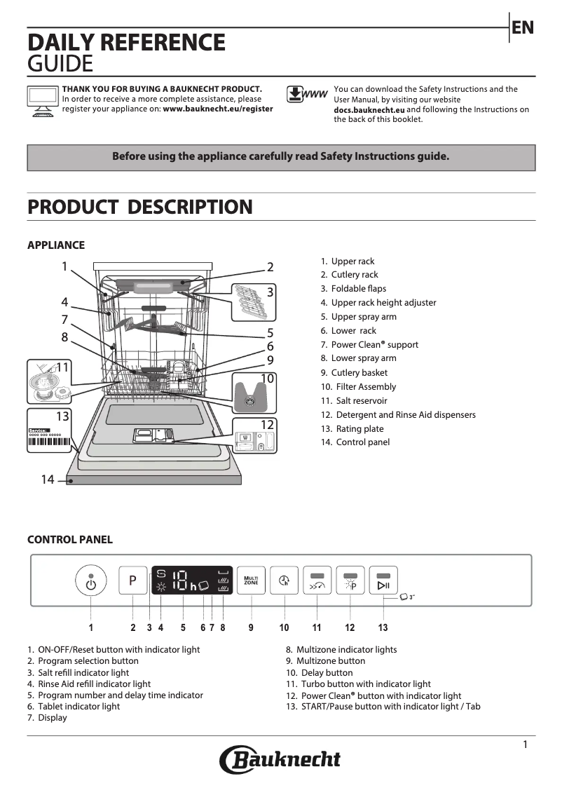 Page 1 de la notice Label énergétique Bauknecht BCIO 3T133 PFETC