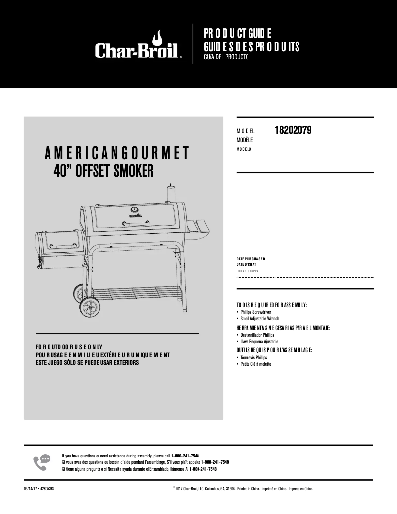 Page 1 de la notice Manuel utilisateur Char-Broil American Gourmet 18202079