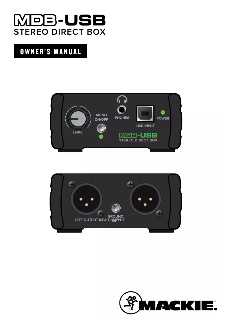 Image de la première page du manuel de l'appareil MDB-USB