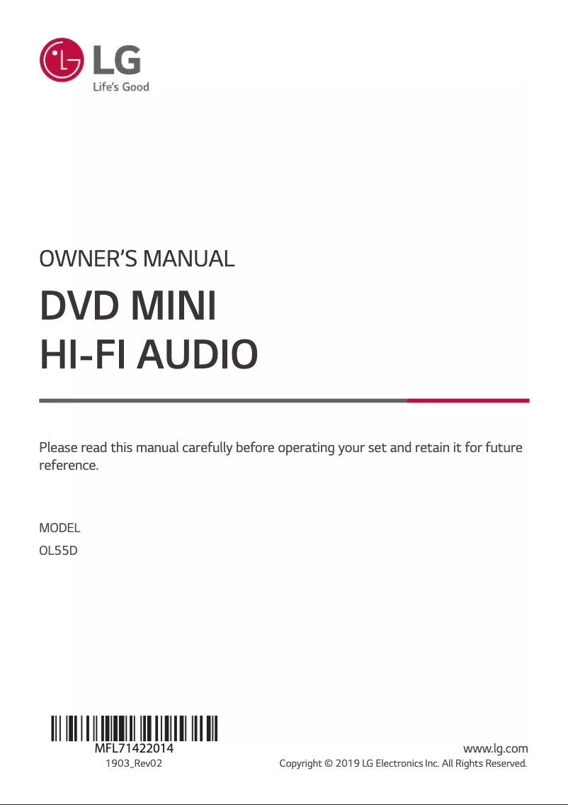 Página 1 del manual Manual de usuario LG OL55D