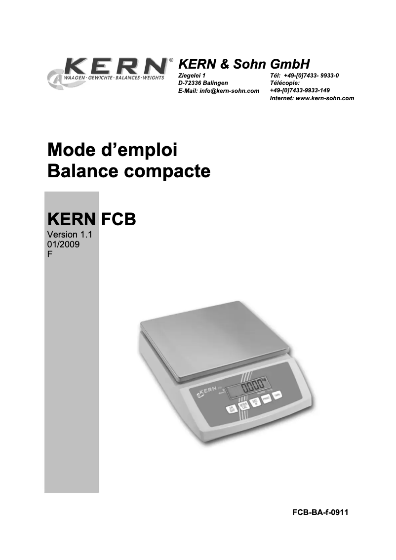 Image de la première page du manuel de l'appareil FCB 24K2