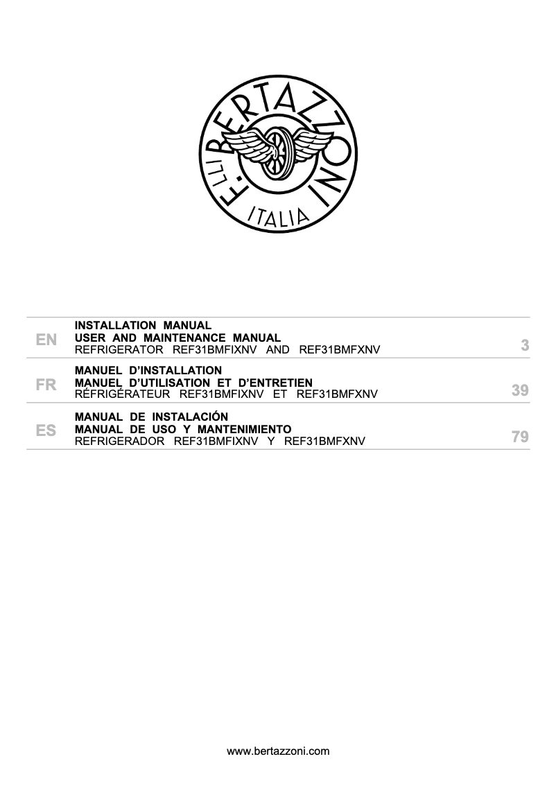 Image de la première page du manuel de l'appareil REF31BMFIXNV