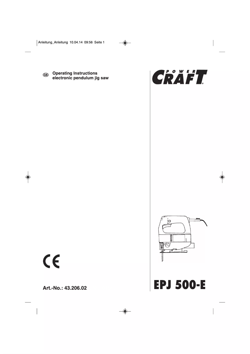 Page 1 de la notice Manuel utilisateur Power Craft EPJ 500-E