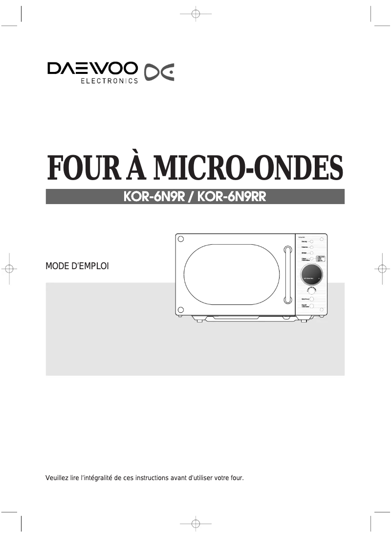 Image de la première page du manuel de l'appareil KOR-6N9RR