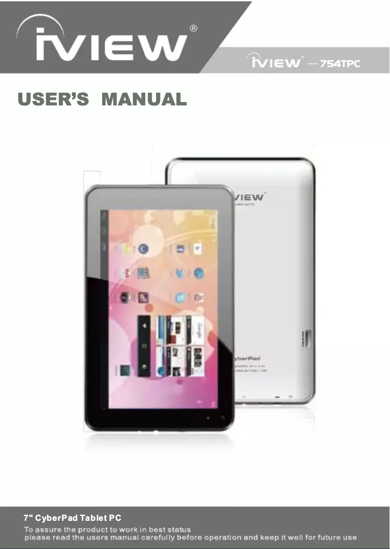 Image de la première page du manuel de l'appareil CyberPad 754TPC