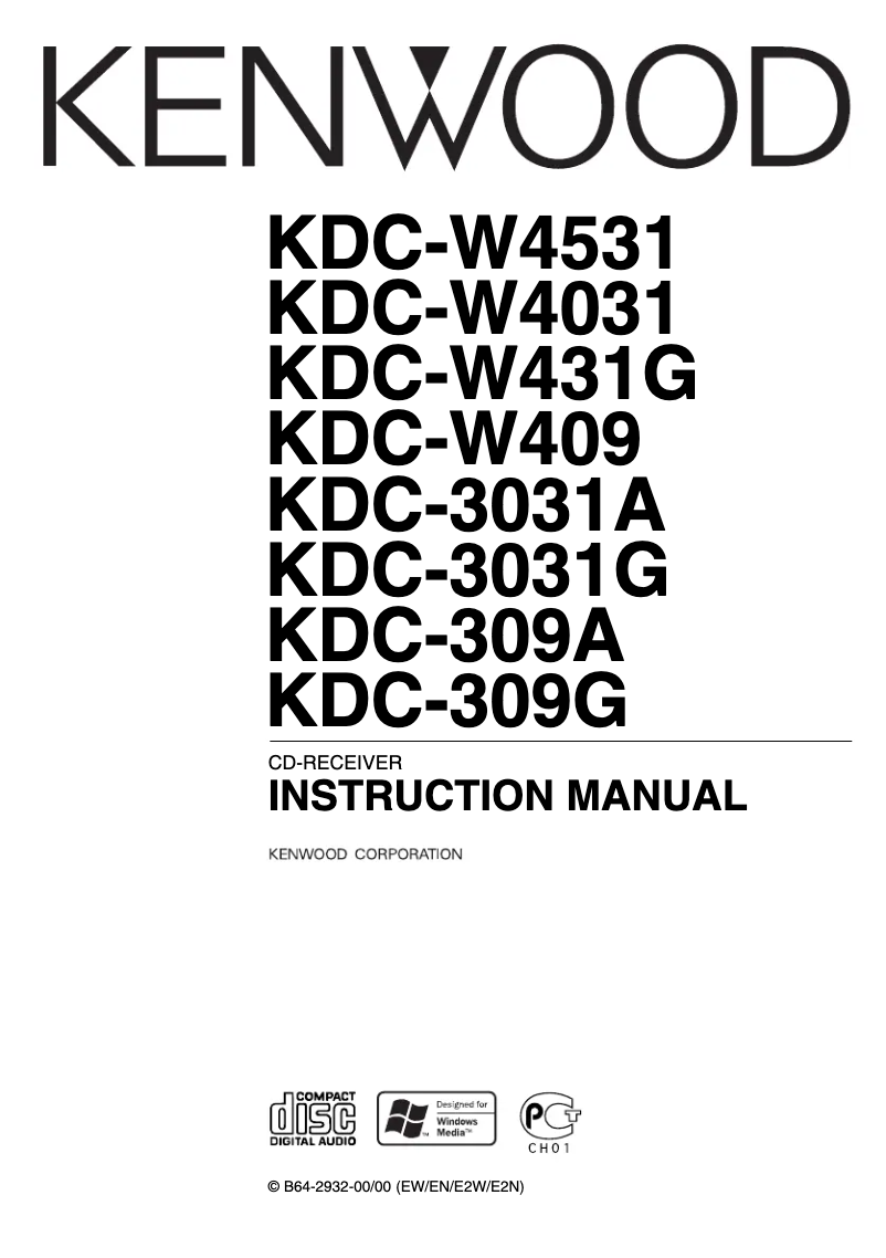 Page 1 de la notice Manuel utilisateur Kenwood KDC-309A