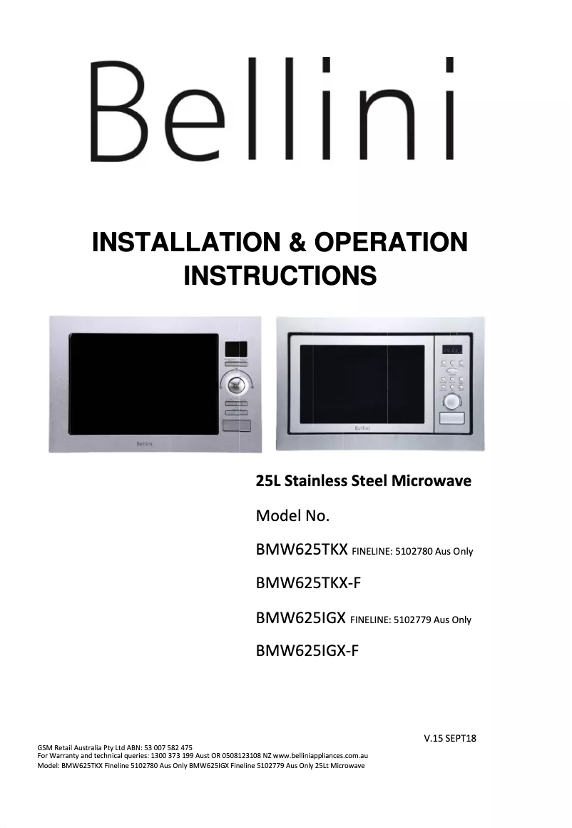 Imagen de la primera página del manual del dispositivo BMW625TKX-F