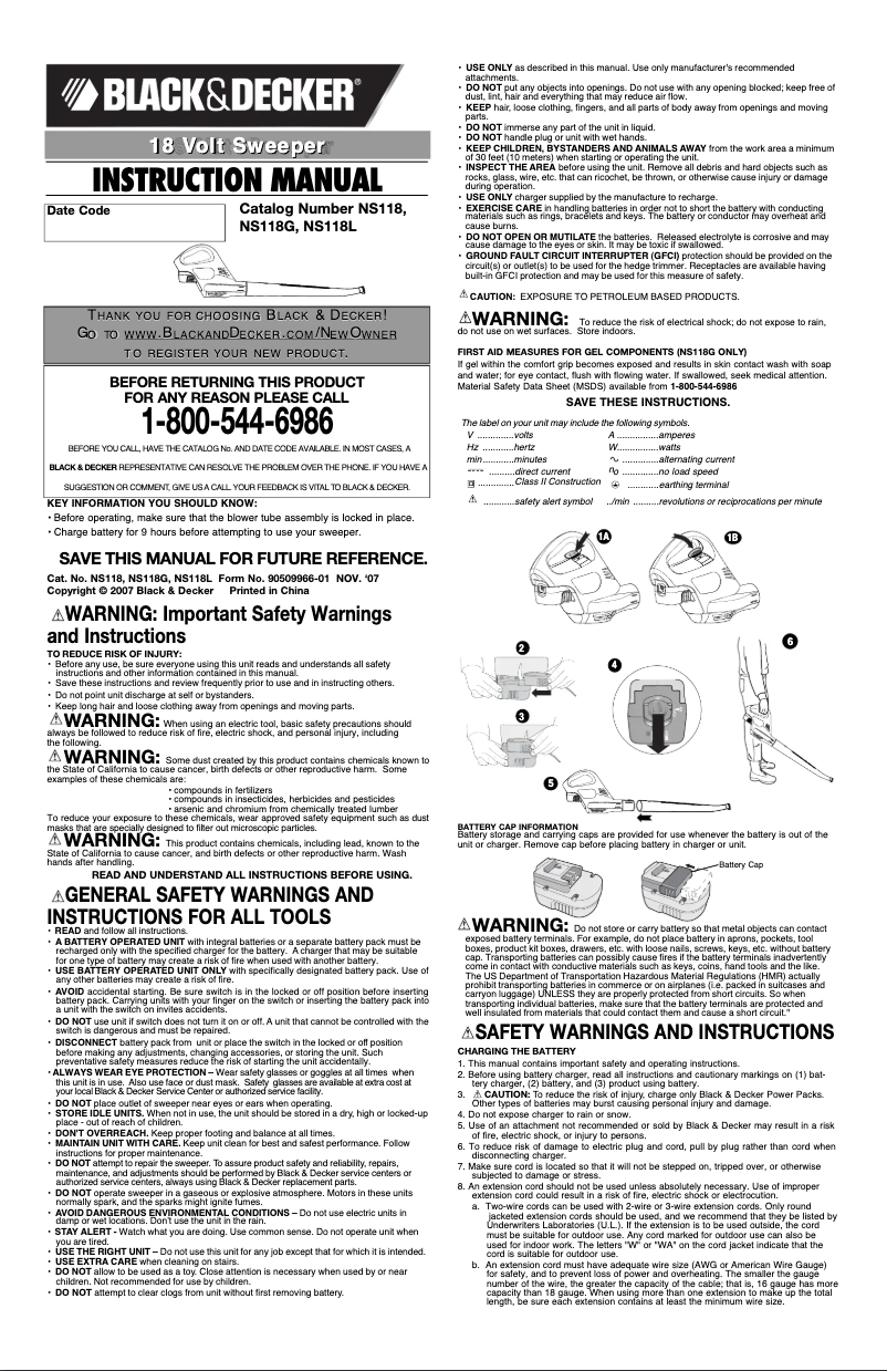 Image de la première page du manuel de l'appareil NS118